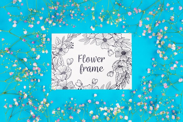 Card Mockup With Wildflowers