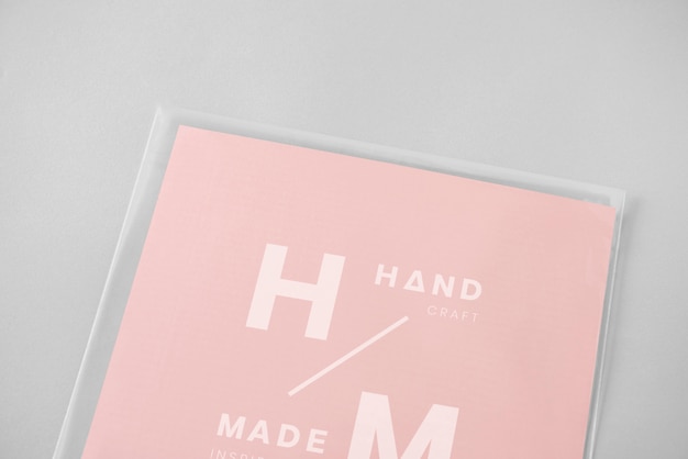 Free PSD card mockup wrapped in plastic