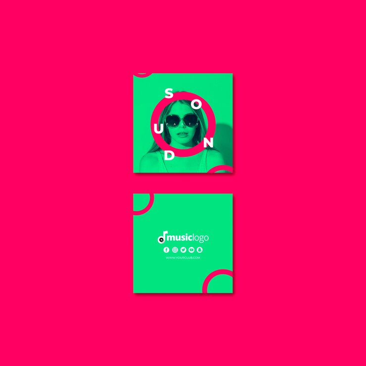 Free PSD card template for sound festival
