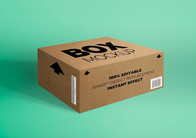 Free PSD cardboard box mockup