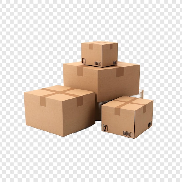 Cardboard Boxes Isolated on Transparent Background: Free Download