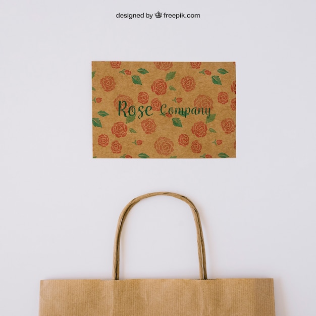 Free PSD cardboard card and bag