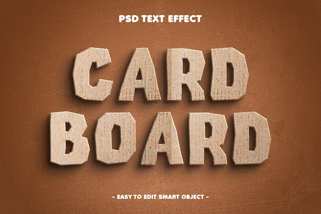 Free PSD cardboard editable text effect