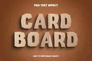Free PSD cardboard editable text effect