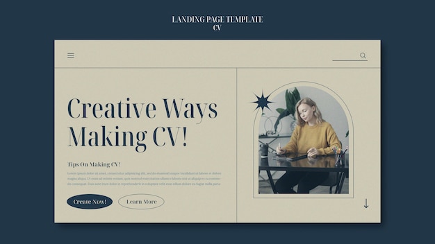 Career and occupation cv landing page template