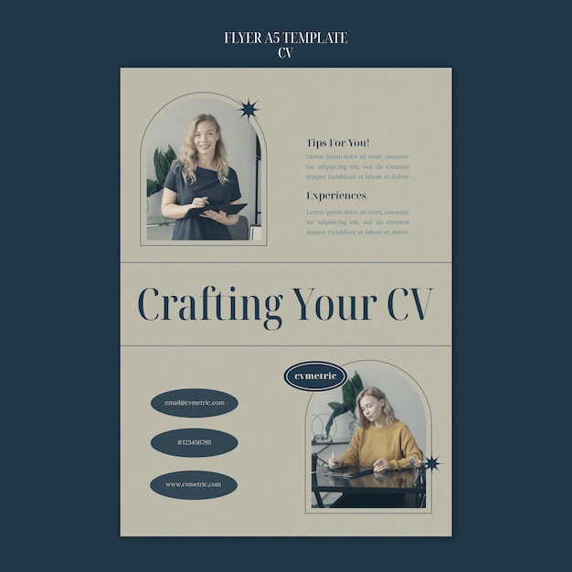 Free PSD career and occupation cv vertical flyer template