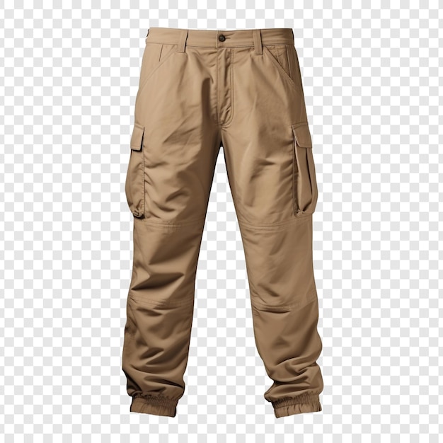 Free PSD cargo pants for men with a plain isolated on transparent background