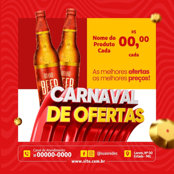 Free PSD carnaval de ofertas de cerveja