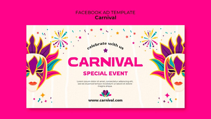 無料PSD カーニバル祝いのフェイスブックテンプレート
