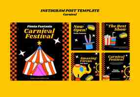 Free PSD carnival celebration  instagram posts