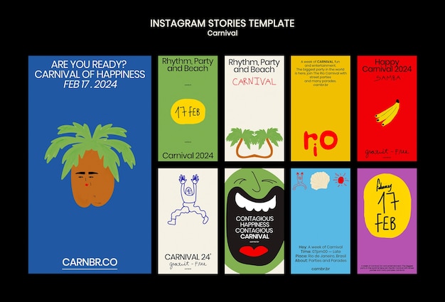 無料PSD カーニバルのインスタグラムストーリー