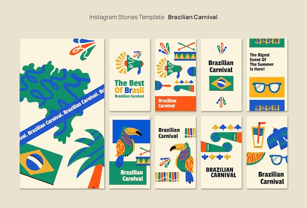 Free PSD carnival celebration instagram stories