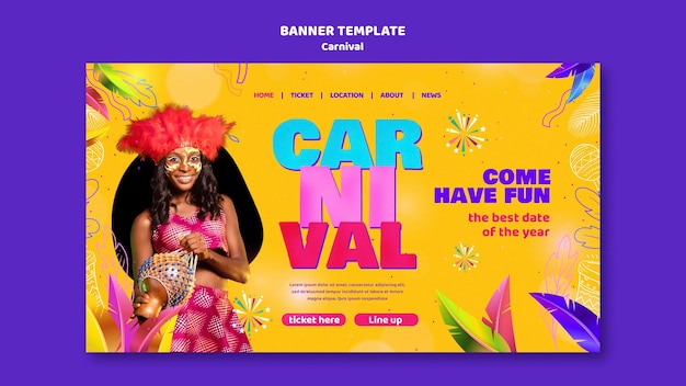 Free PSD carnival celebration landing page template