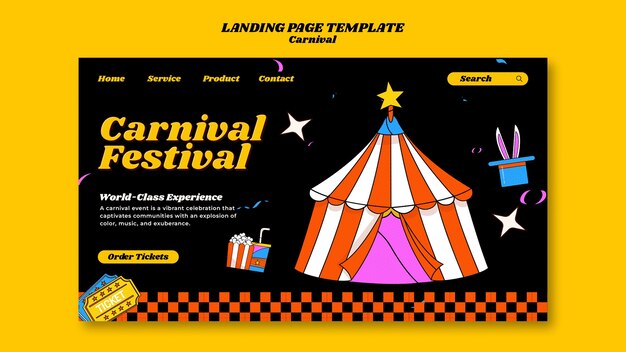 carnival celebration landing page template