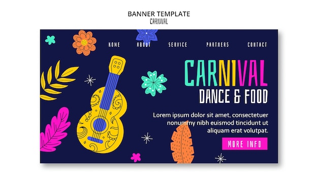 Free PSD carnival celebration landing page template