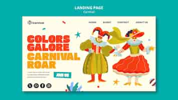 Free PSD carnival celebration landing page