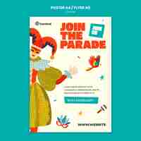 Free PSD carnival celebration poster  template