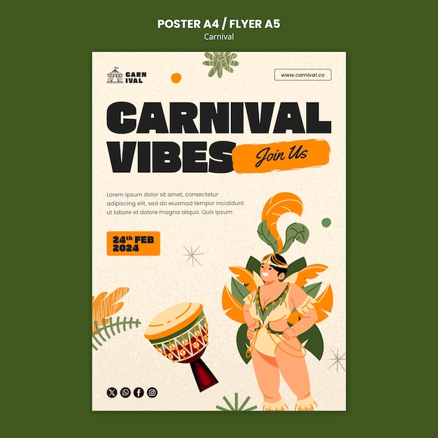 Carnival celebration poster template