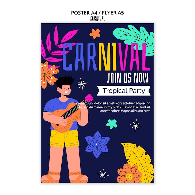 Free PSD carnival celebration poster template