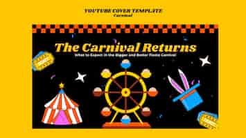 Free PSD carnival celebration youtube cover template