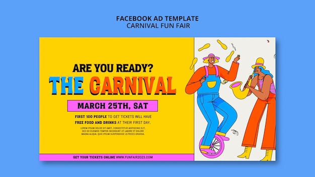 Free PSD carnival entertainment  facebook template