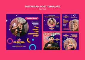 Free PSD carnival entertainment instagram post set