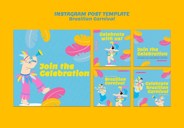 Free PSD carnival entertainment instagram posts