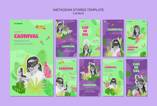 Free PSD carnival entertainment  instagram stories template