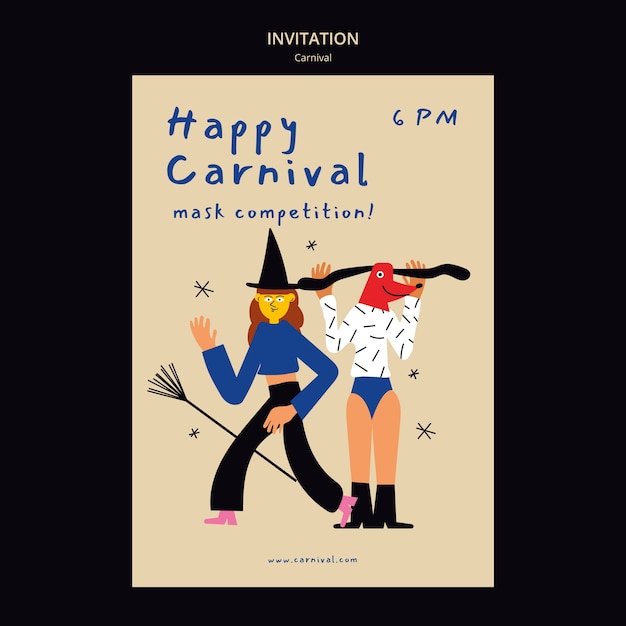 Carnival entertainment invitation template