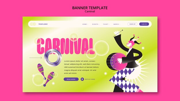 Carnival entertainment landing page template