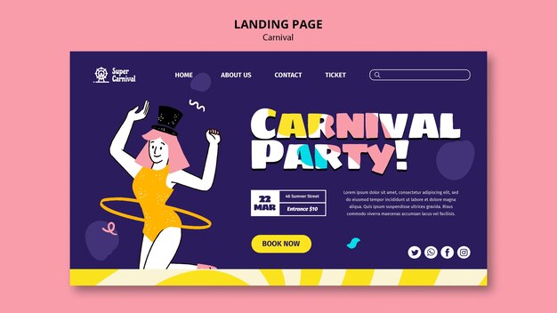 carnival entertainment landing page template