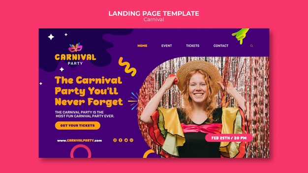 Free PSD carnival entertainment landing page