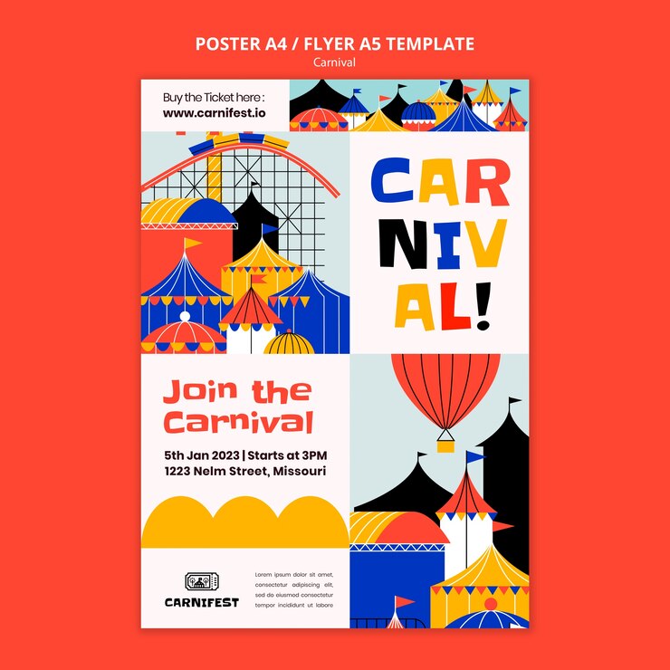 Free PSD carnival entertainment poster template