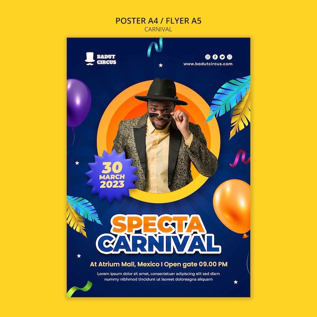 Free PSD carnival entertainment poster template