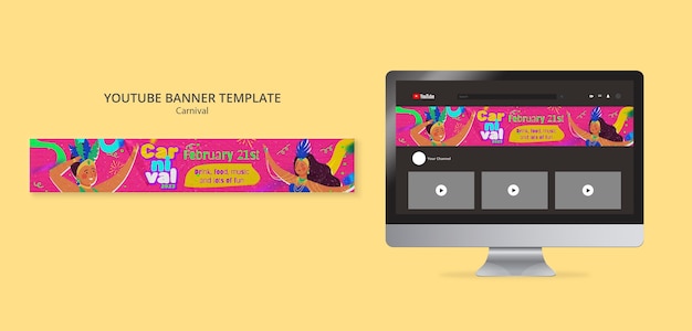 Free PSD carnival entertainment youtube banner template