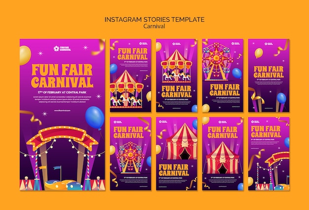 Free PSD carnival event instagram stories