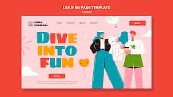 Free PSD carnival event landing page template