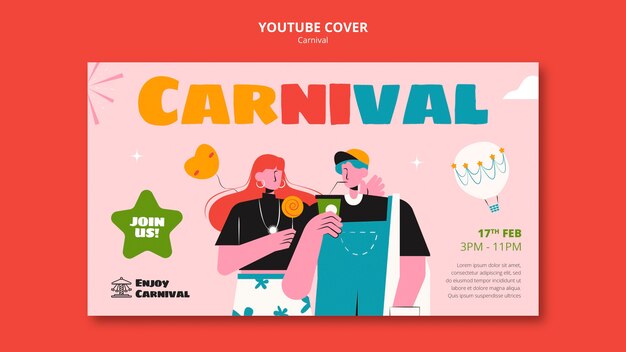 無料PSD カーニバルイベントのyoutubeカバーテンプレート