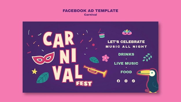 Free PSD carnival fest facebook template