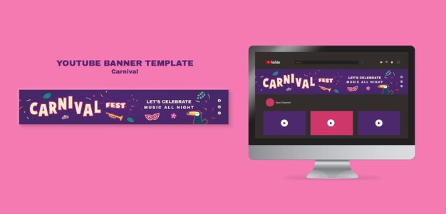 Carnival fest youtube banner template