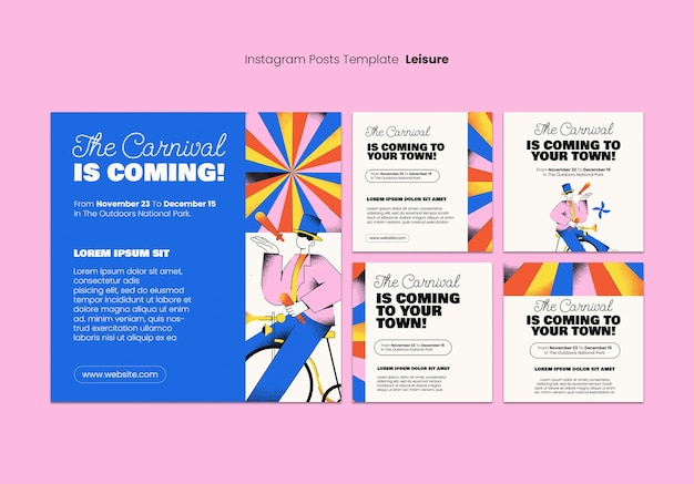 Free PSD carnival instagram posts collection