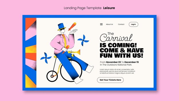 Free PSD carnival landing page template