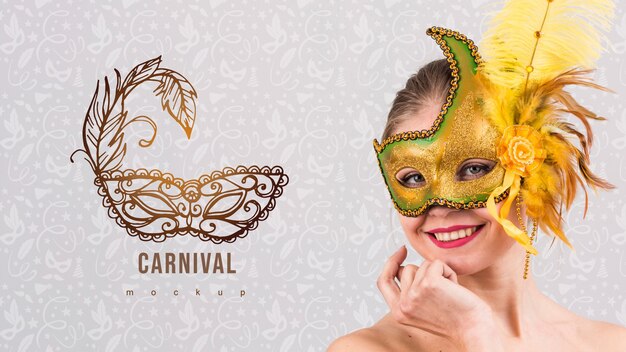 Download Free PSD | Carnival mockup with image of mask