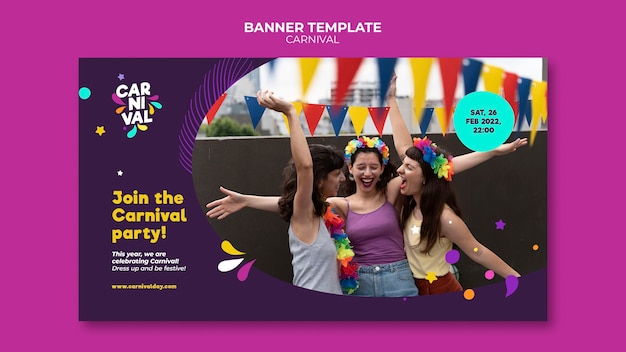 PSD gratuito modello di banner festa di carnevale