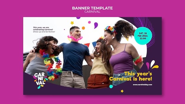 Carnival party horizontal banner template