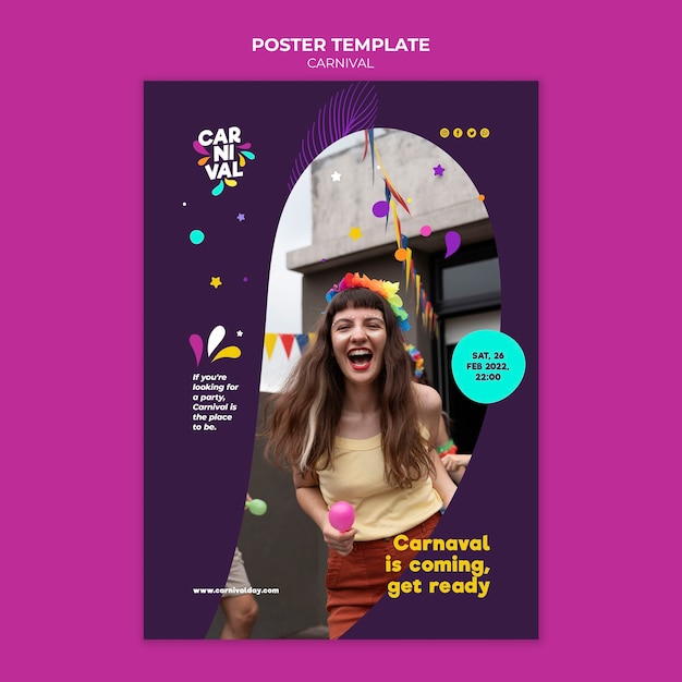 Free PSD carnival party poster template