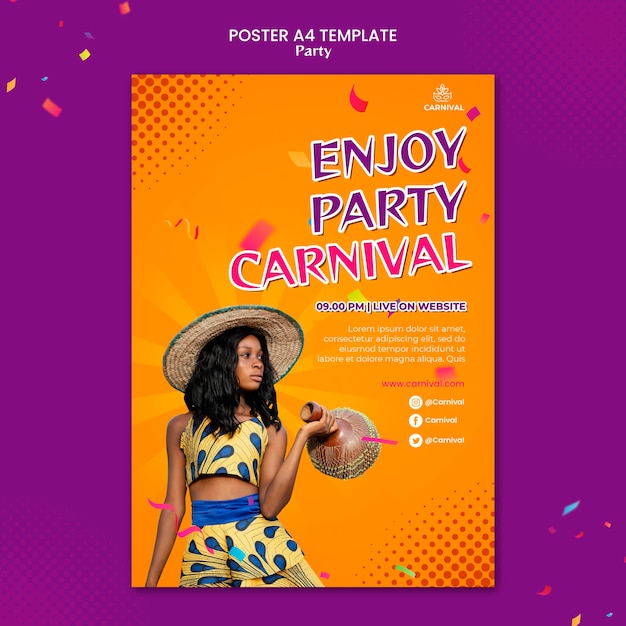 Free PSD carnival party print template