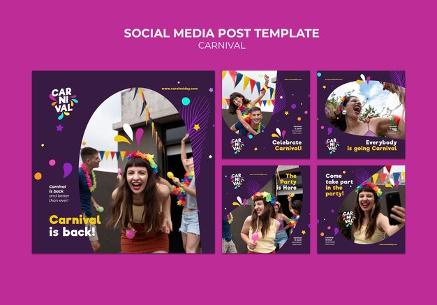 carnival party social media posts