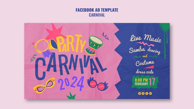 PSD gratuito progettazione del modello di carnevale