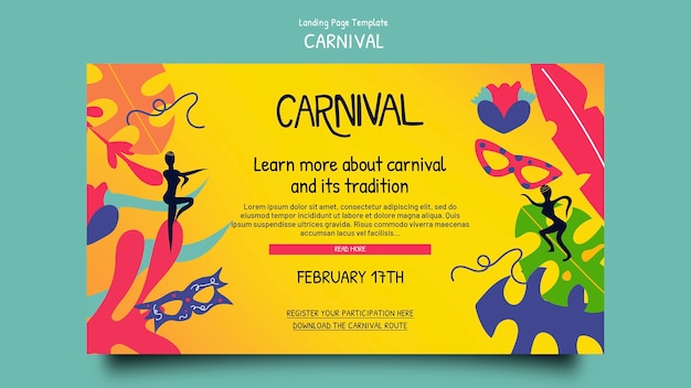 Бесплатный PSD Дизайн шаблона карнавала